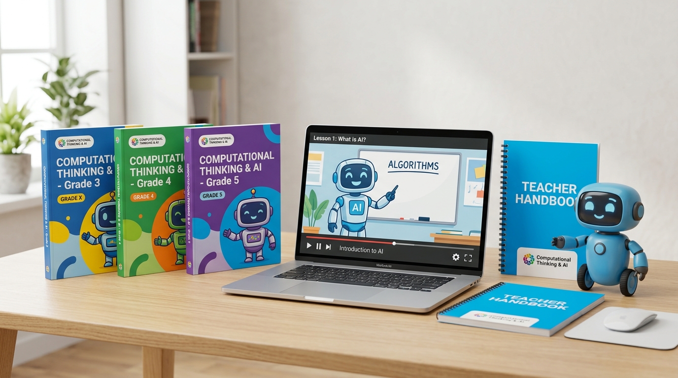 Grade 3-5 CT & AI Workbooks + Tutorial Videos + Teacher Handbook